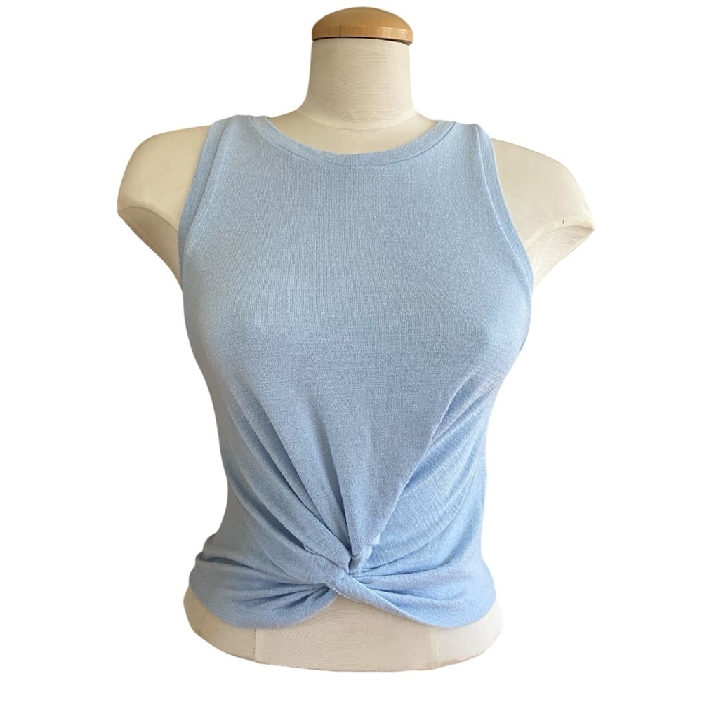 Wilfred Free ARITZIA Baby Blue Twist Crop Top Tank Top Women’s Size Medium